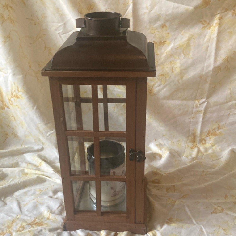 Rustic Brown Lantern Candle Holder - Picture 2 of 7